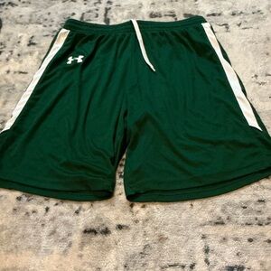 Under Armour Men's Dark Green Medium Athletic Shorts No Pockets